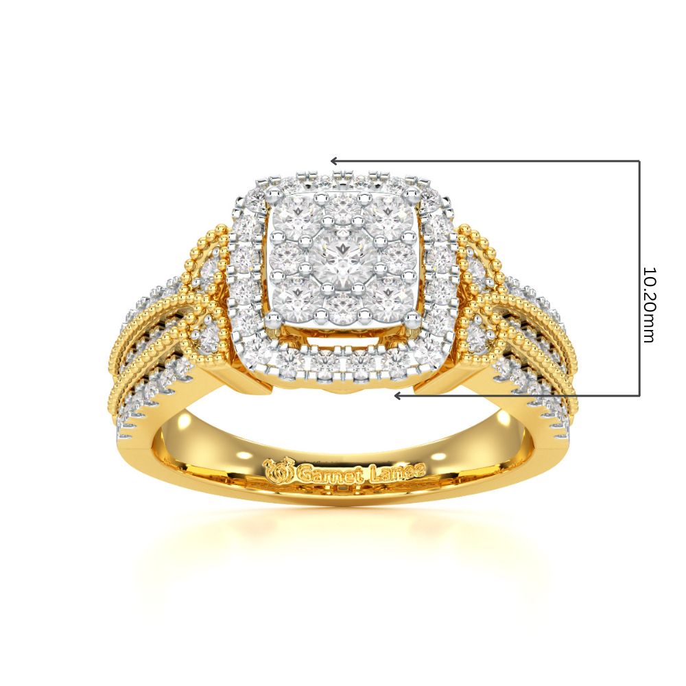 Silk Spark Silver Ring - Yellow Gold - Image 5