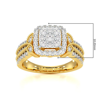 Silk Spark Silver Ring - Yellow Gold - Image 5