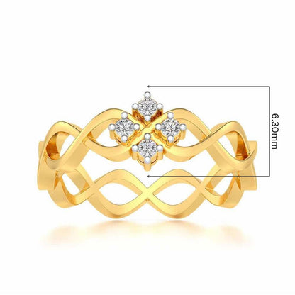 Locked DNA Silver Ring - Yellow Gold - Image 5