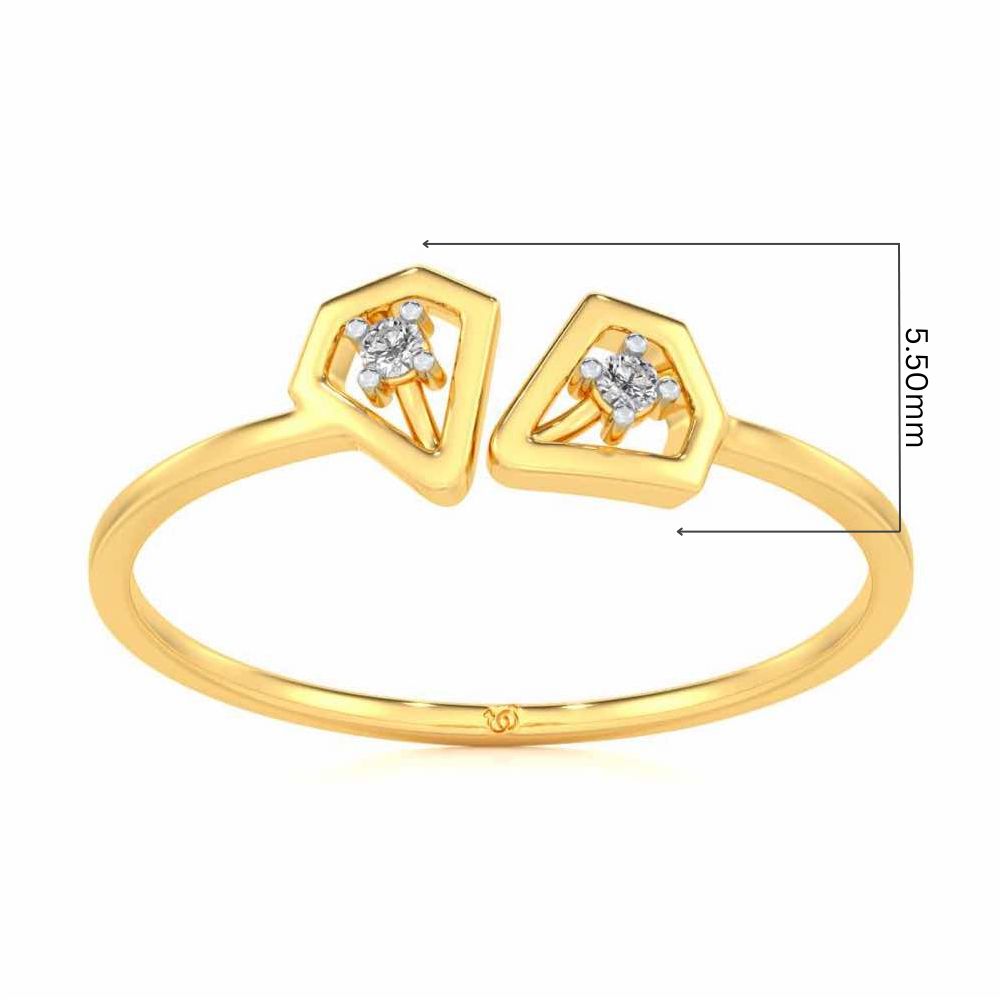 Crystal Silver Ring - Yellow Gold - Image 5