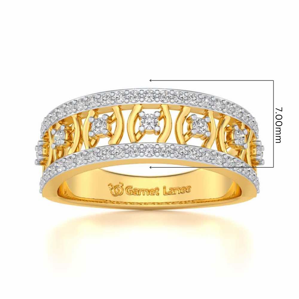 Mez-Shine Silver Band Ring - Yellow Gold - Image 5
