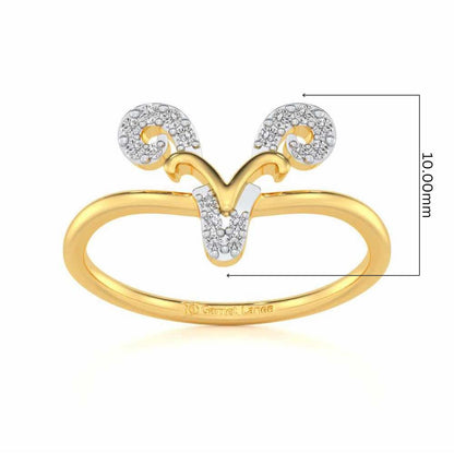 Auspicious Aries Silver Ring - Yellow Gold - Image 5