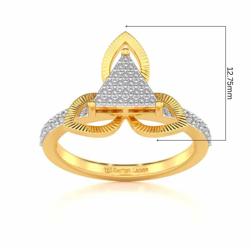 Trigona Flora Silver Ring - Yellow Gold - Image 5