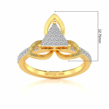 Trigona Flora Silver Ring - Yellow Gold - Image 5