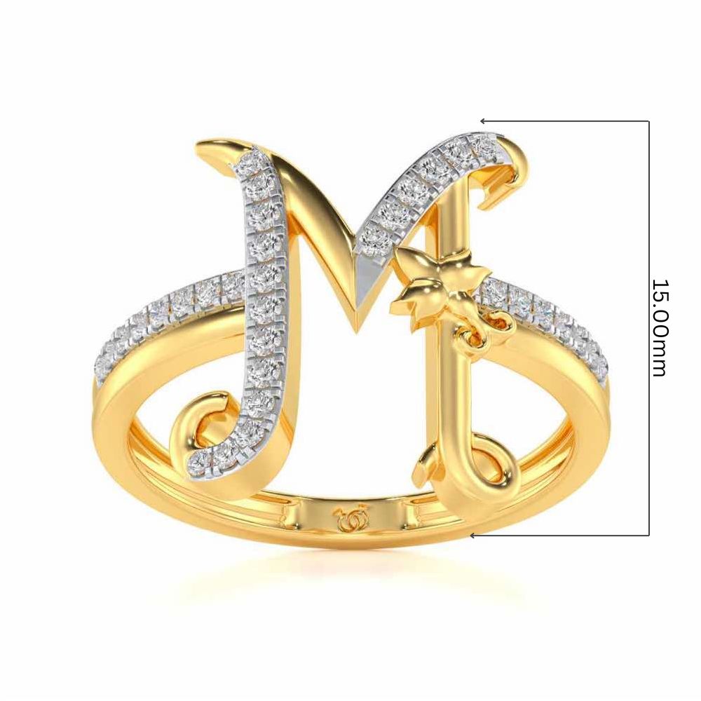 Special M Silver Ring - Yellow Gold - Image 5