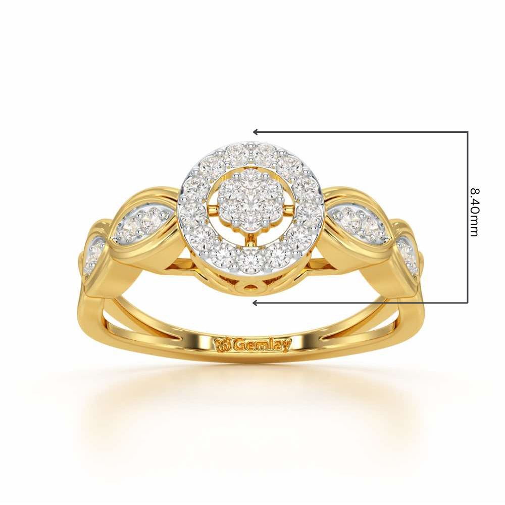 Ethereal Avni Silver Ring - Yellow Gold - Image 2