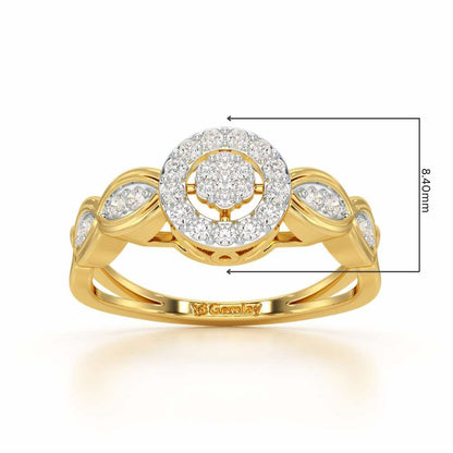 Ethereal Avni Silver Ring - Yellow Gold - Image 2