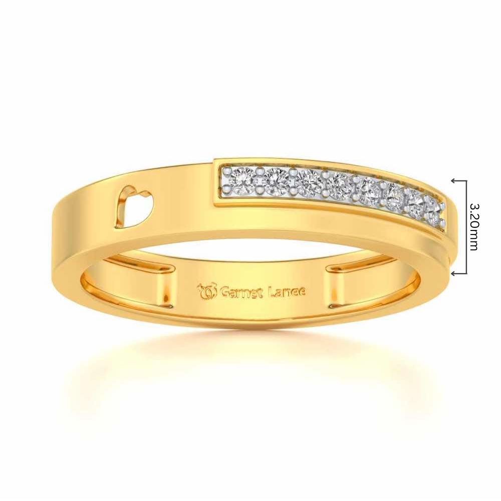 Subtle Silver Band Ring - Yellow Gold - Image 5