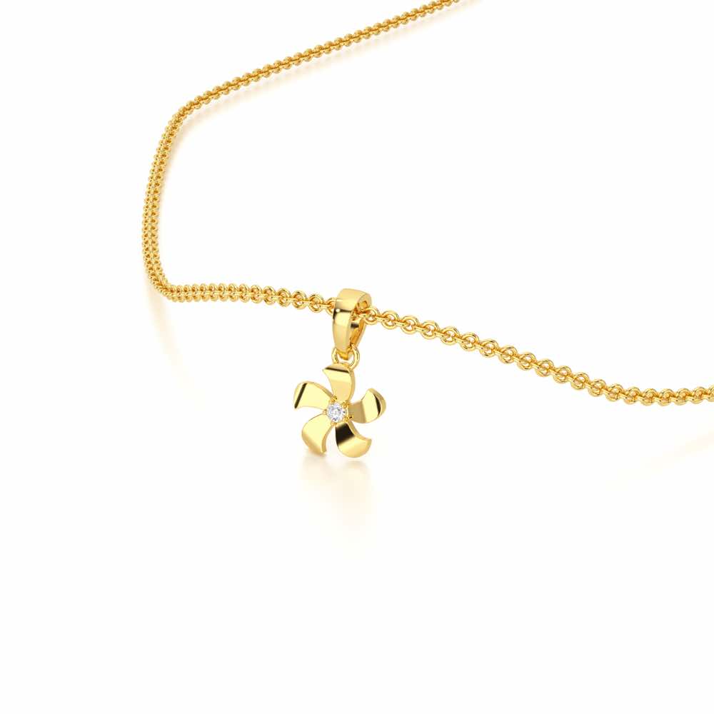 Blossom Bliss Silver Pendant - Yellow Gold - Image 2