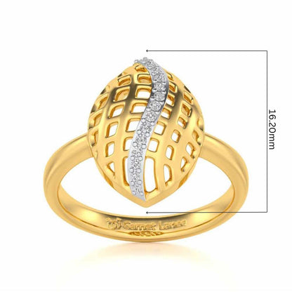 Glitter Drop Silver Ring - Yellow Gold - Image 5
