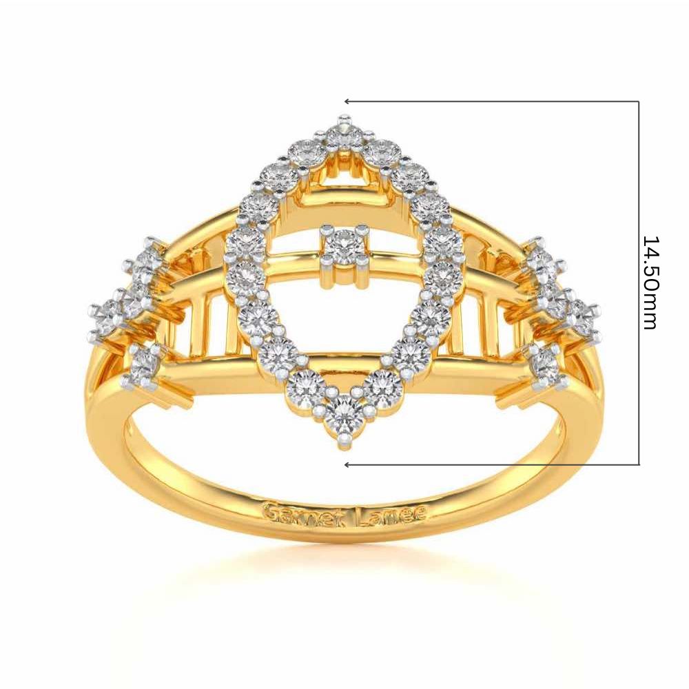 Tri-Heart Lattice Silver Ring - Yellow Gold - Image 5