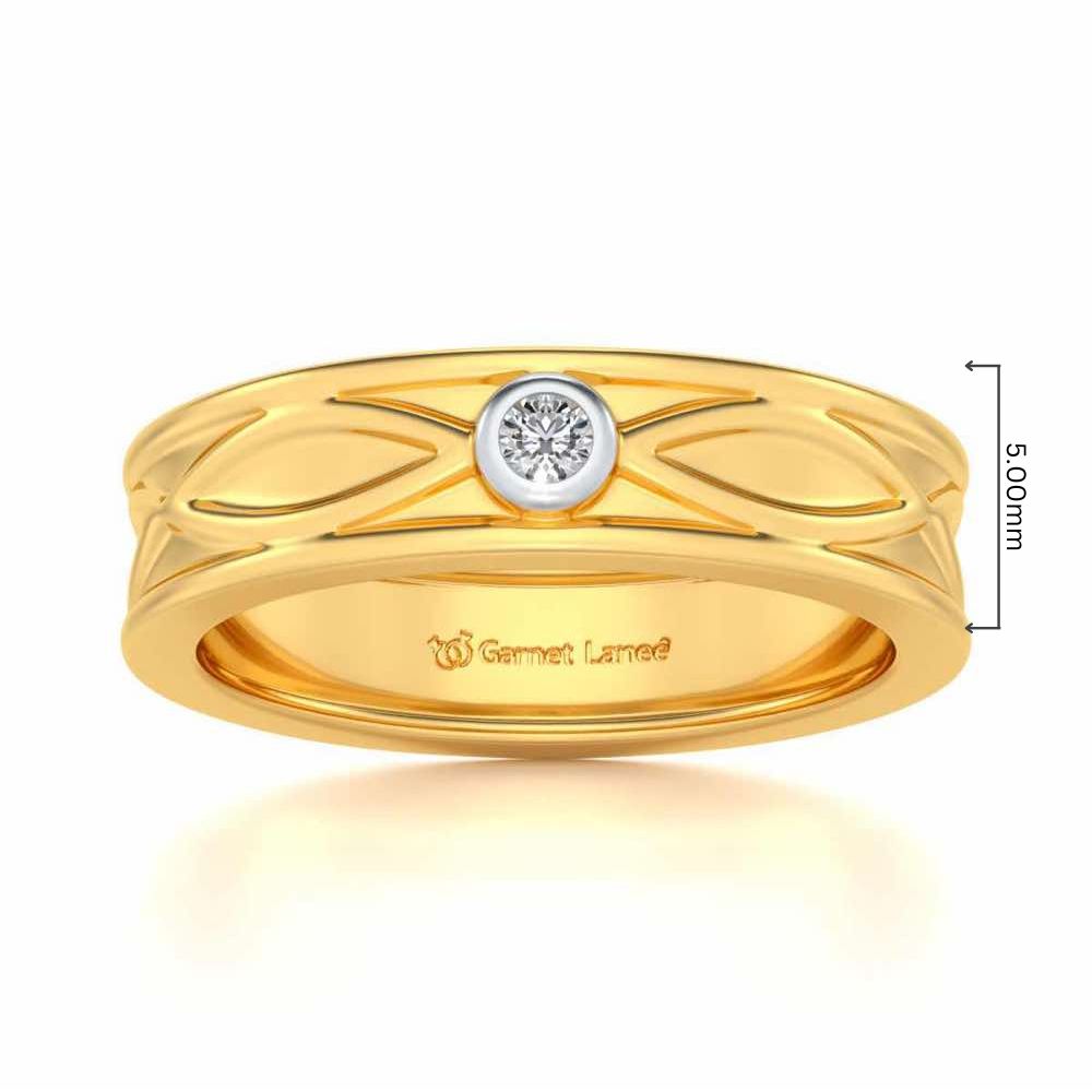 Classic Silver Band Ring - Yellow Gold - Image 5