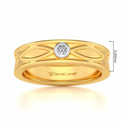 Classic Silver Band Ring - Yellow Gold - Image 5