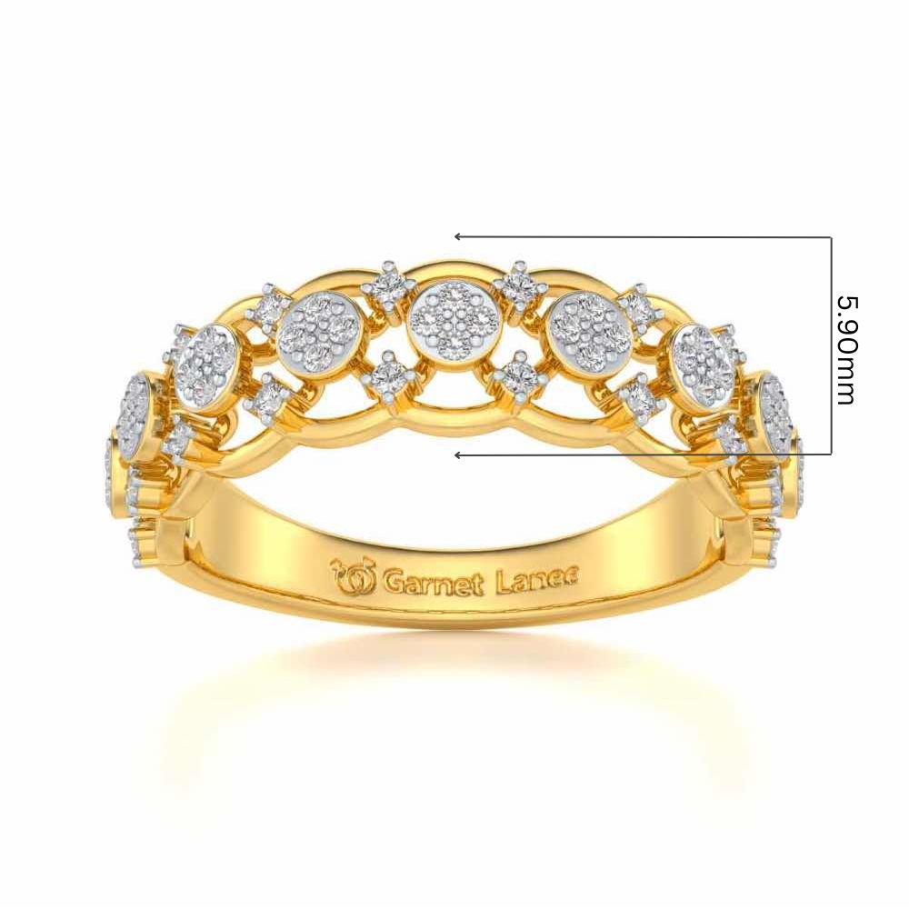 Ziya Glam Silver Band Ring - Yellow Gold - Image 5