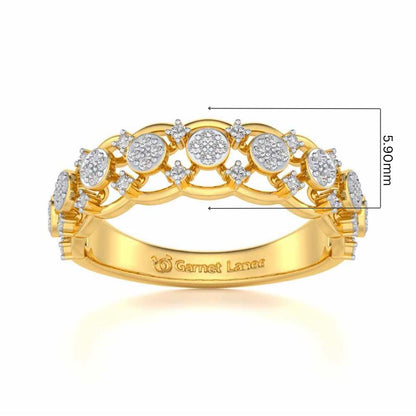 Ziya Glam Silver Band Ring - Yellow Gold - Image 5