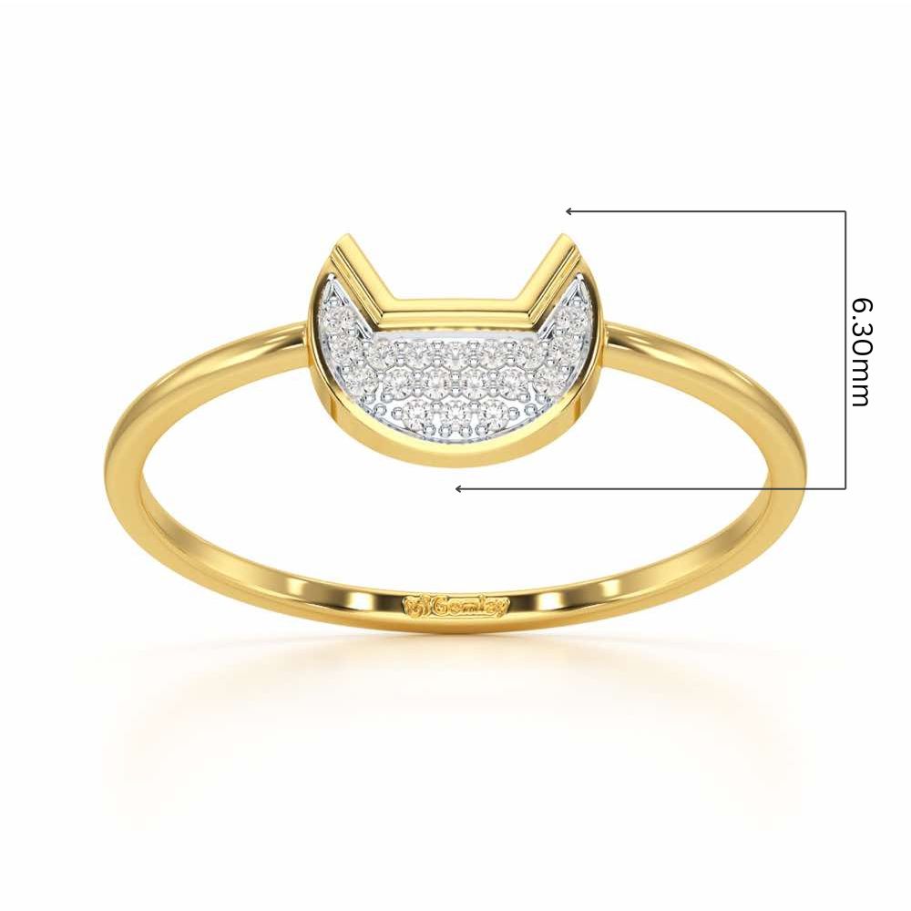 Sparky Feline Silver Ring - Yellow Gold - Image 5