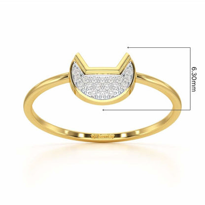 Sparky Feline Silver Ring - Yellow Gold - Image 5