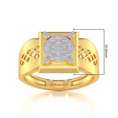 Shiny Cohort Silver Ring For Men - Yellow Gold - Image 5