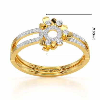 Delicate Glow Silver Ring - Yellow Gold - Image 5