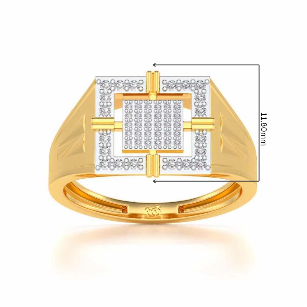 Kingly Glow Silver Ring For Men - Yellow Gold - Image 5