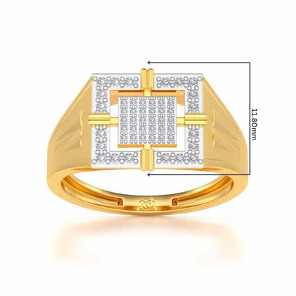 Kingly Glow Silver Ring For Men - Yellow Gold - Image 5