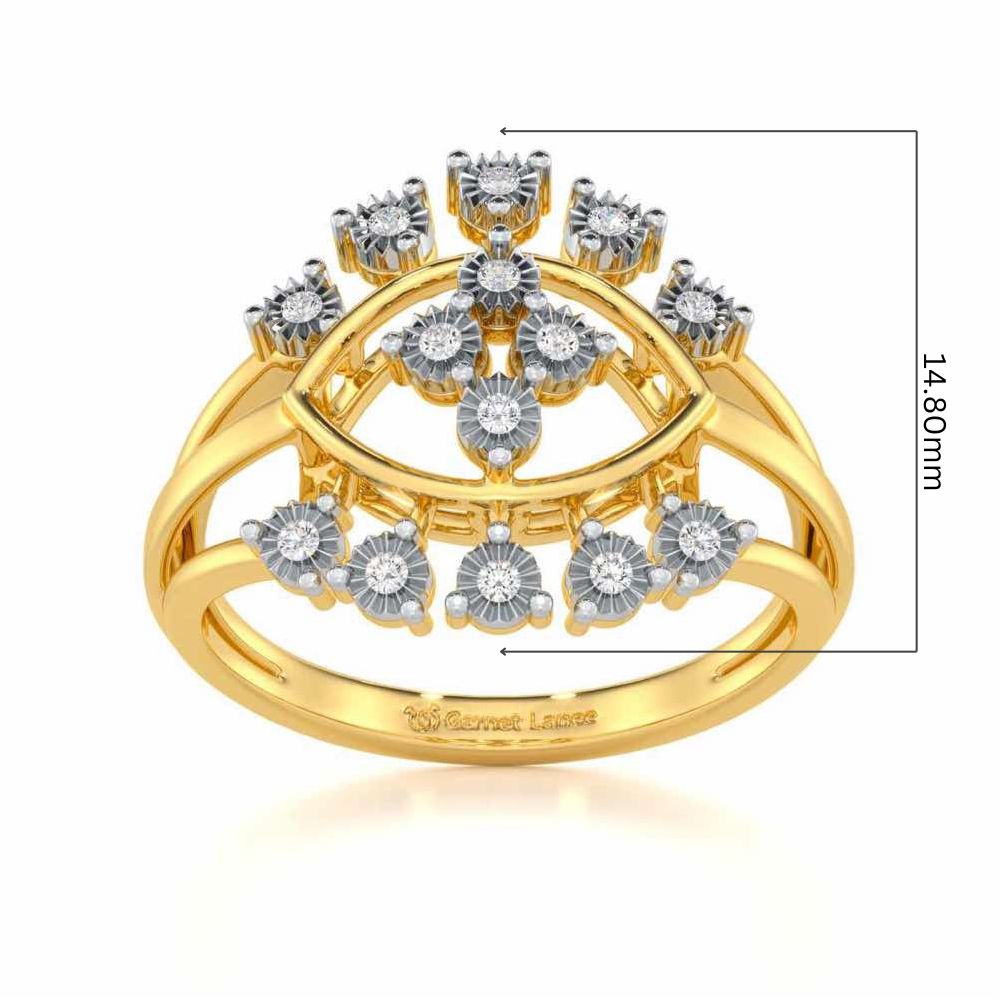 Glinting one Silver Ring - Yellow Gold - Image 5