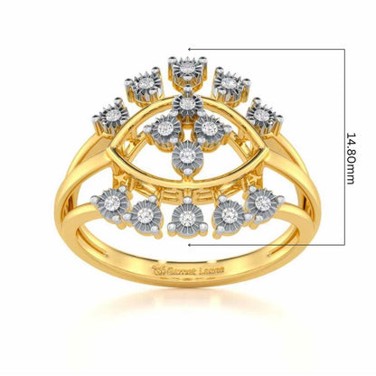 Glinting one Silver Ring - Yellow Gold - Image 5