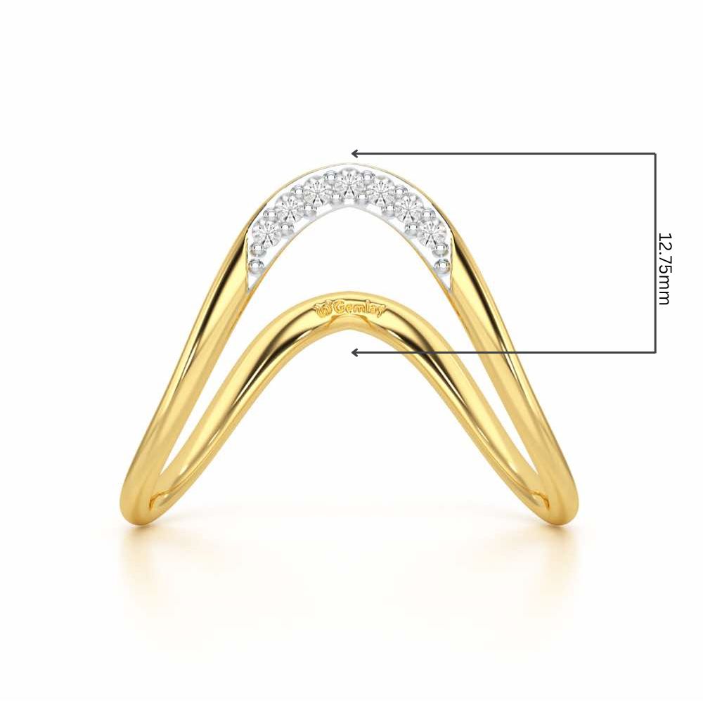 Magic Wave Silver Ring - Yellow Gold - Image 2