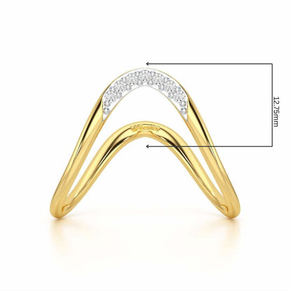 Magic Wave Silver Ring - Yellow Gold - Image 2