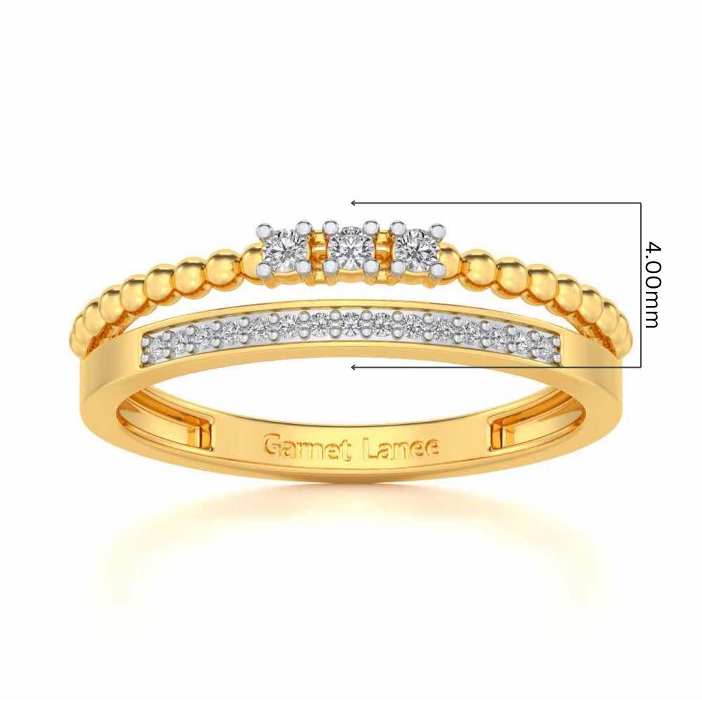 Tidal Silver Ring - Yellow Gold - Image 5