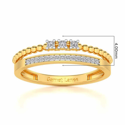 Tidal Silver Ring - Yellow Gold - Image 5