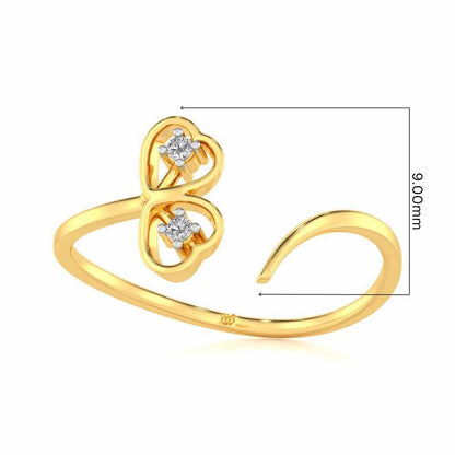By-Heart Silver Ring - Yellow Gold - Image 5