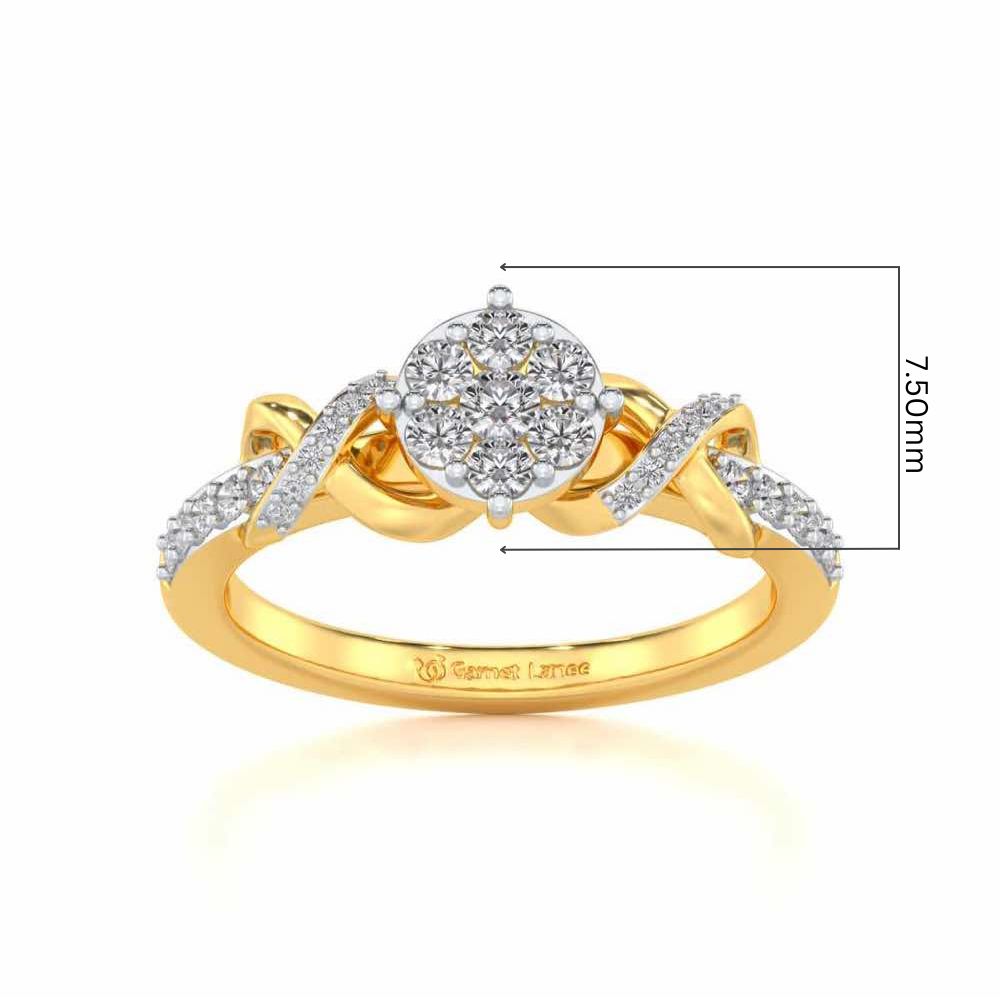 Lattice Shine Silver Ring - Yellow Gold - Image 5