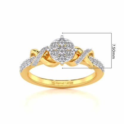 Lattice Shine Silver Ring - Yellow Gold - Image 5