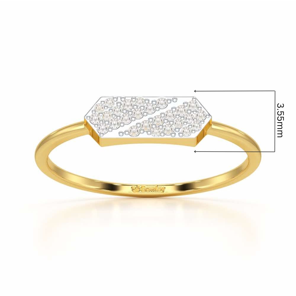 Shimmer Tango Silver Ring - Yellow Gold - Image 5