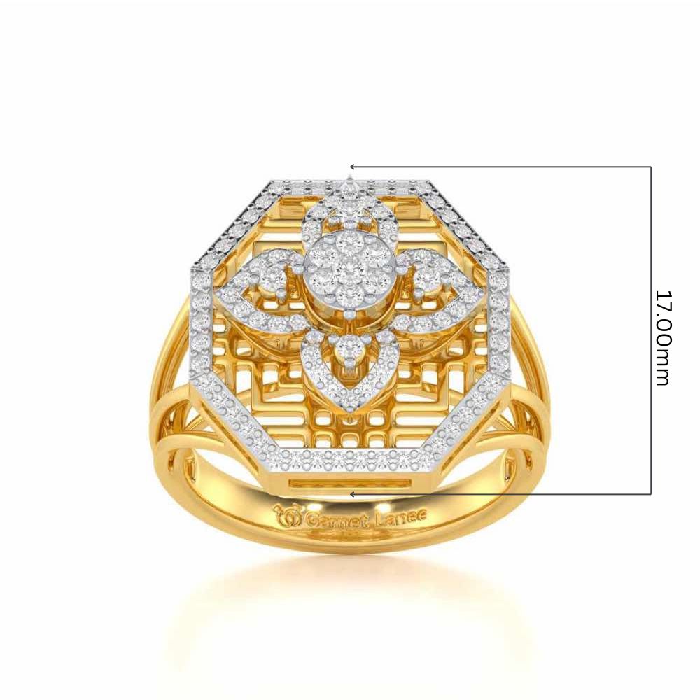 Polished Pinnacle Silver Ring - Yellow Gold - Image 5