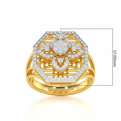 Polished Pinnacle Silver Ring - Yellow Gold - Image 5