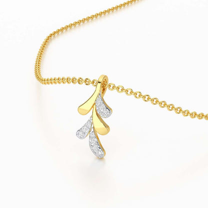 Sapling Spark Silver Pendant - Yellow Gold - Image 2
