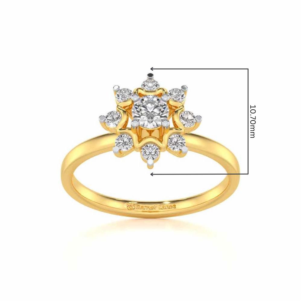 Starry thing Solitaire Silver Ring - Yellow Gold - Image 5