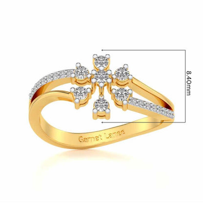Spin the Shine Silver Ring - Yellow Gold - Image 5