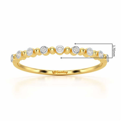 Cute Sheen Silver Ring - Yellow Gold - Image 2
