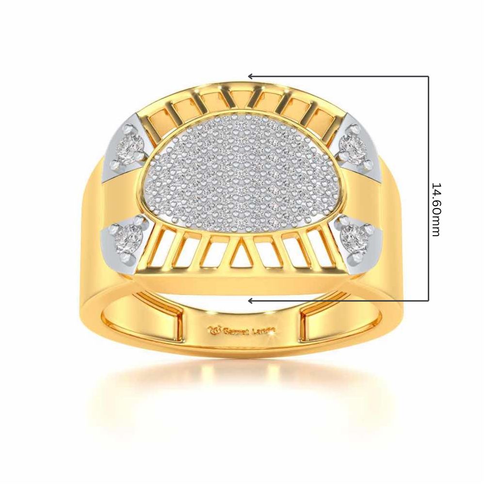 Intrepid Silver Ring For Men - Yellow Gold - Image 5