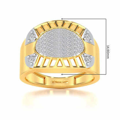 Intrepid Silver Ring For Men - Yellow Gold - Image 5