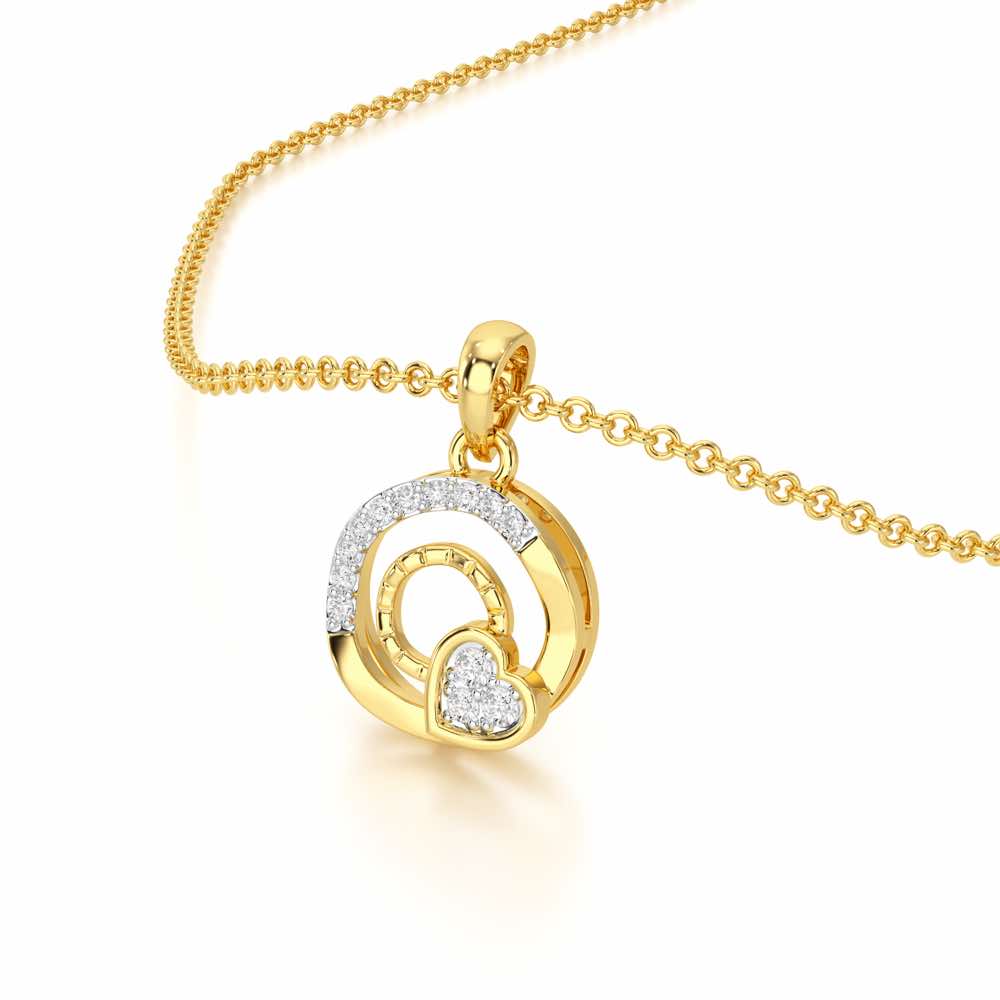 Celestial Heart Silver Pendant - Yellow Gold - Image 2