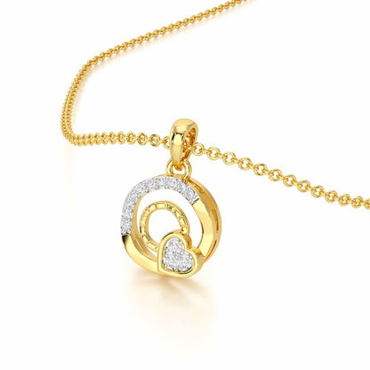 Celestial Heart Silver Pendant - Yellow Gold - Image 2