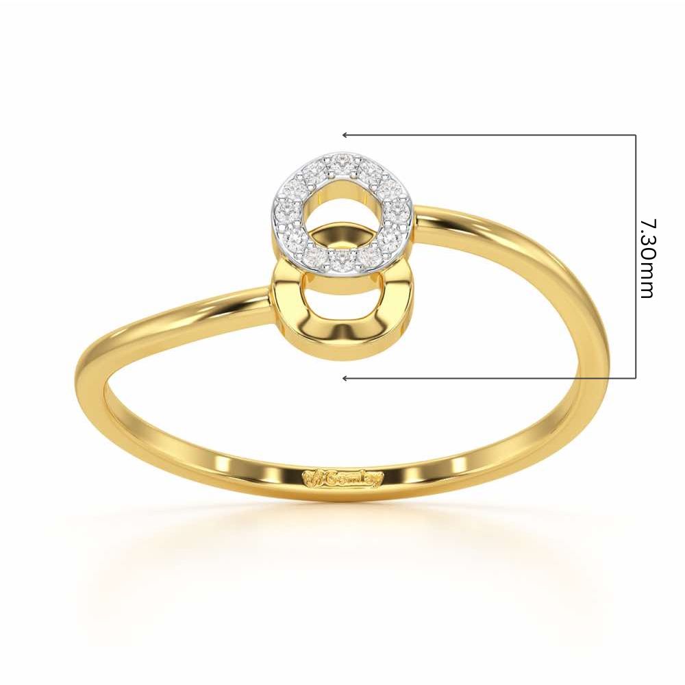 Celestial Circle Silver Ring - Yellow Gold - Image 5