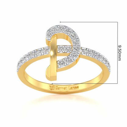 Ravishing D Silver Ring - Yellow Gold - Image 5