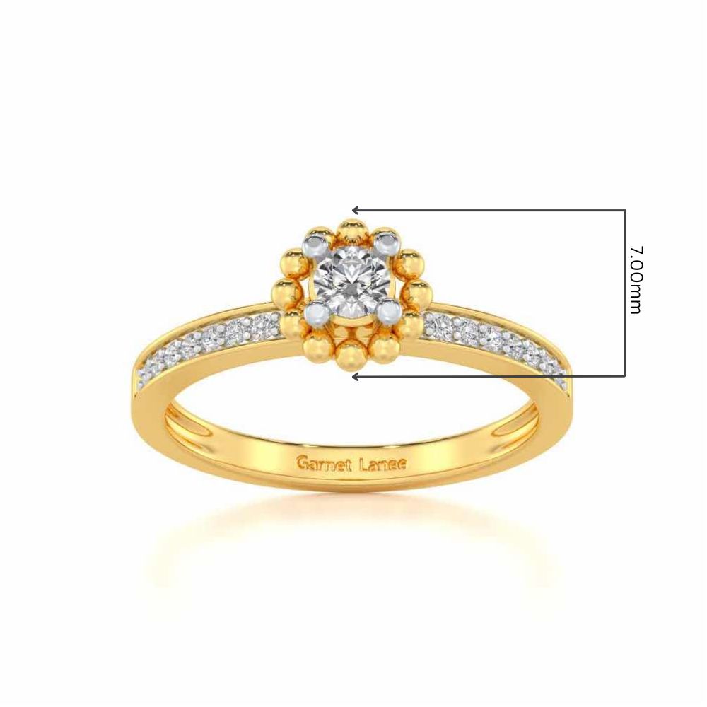 Supreme Glaze Solitaire Silver Ring - Yellow Gold - Image 5