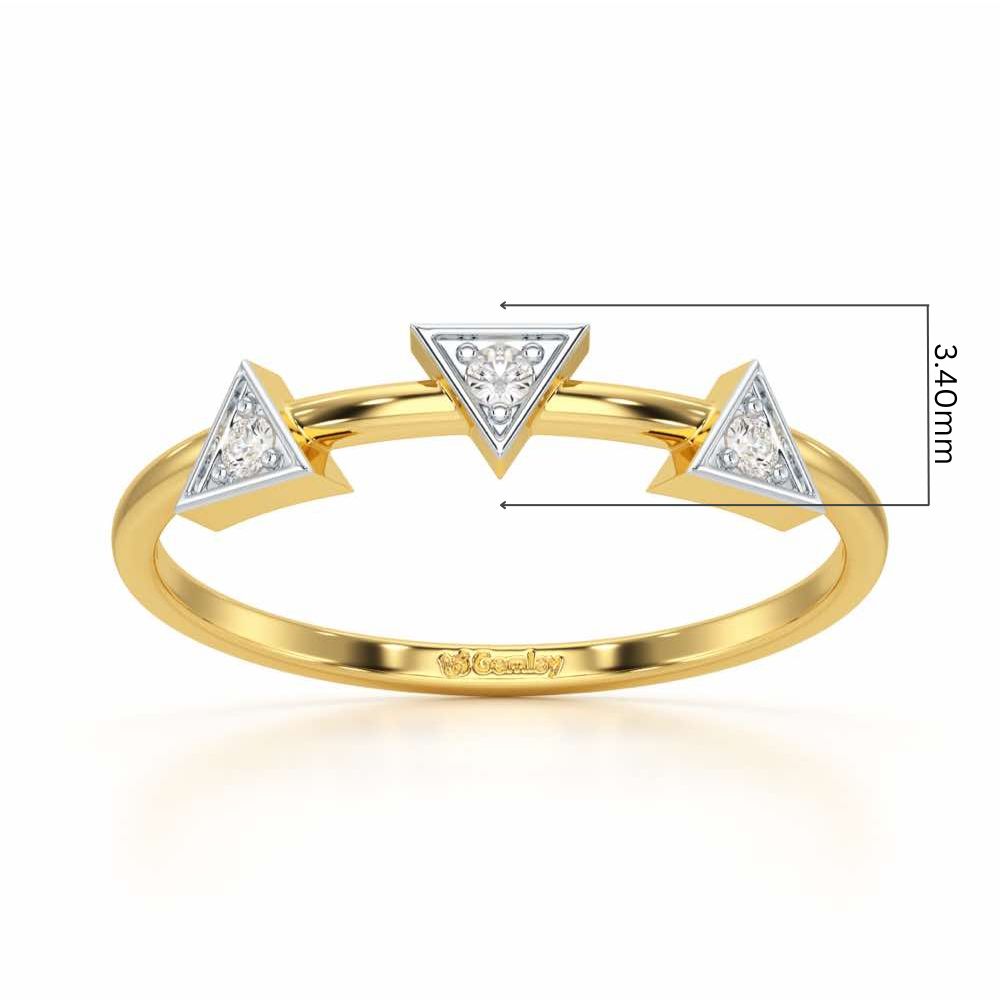 Triangle Trio Silver Ring - Yellow Gold - Image 5