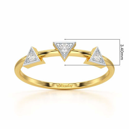 Triangle Trio Silver Ring - Yellow Gold - Image 5